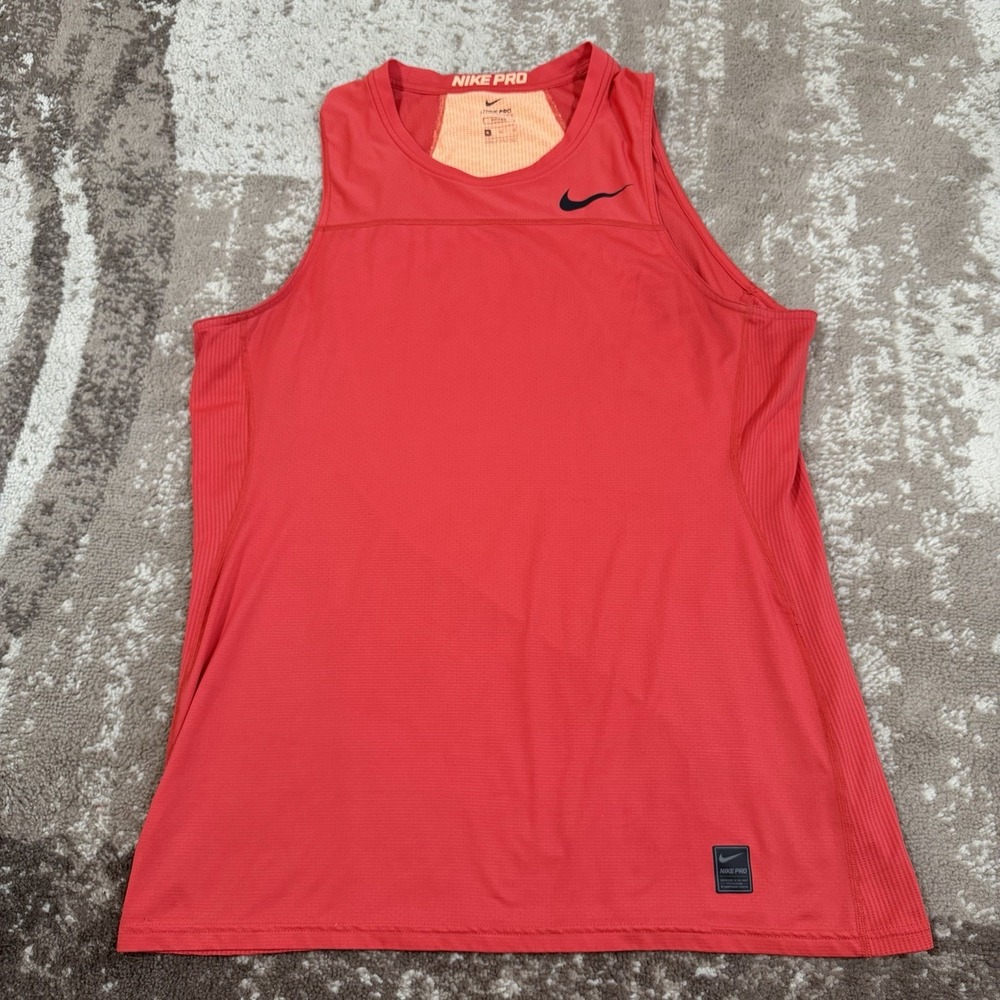 Nike Pro Hypercool Mens XL Red Fitted Sleeveless Training Tank Gym Stretch